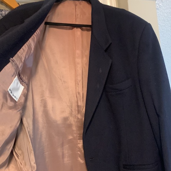 Vintage 80s Wool Cashmere Blend Michael Gabriele Navy Blazer Men’s size 44R - Picture 9 of 16